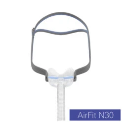 ResMed Airfit N30 Nasenmaske, Maskenset Mit Standard Ausatemventil, Inkl. Maskenwulst S + M, Inkl. Kopfband