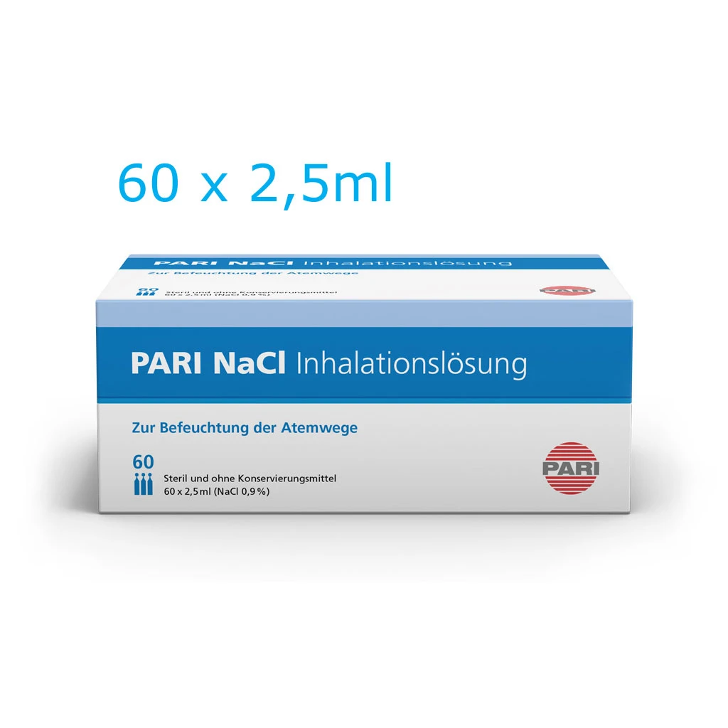 PARI NaCl-Inhalationslösungen 60 Ampullen Zur Befeuchtung Der Atemwege (60 X 2,5ml) 3 PARI NaCl-Inhalationslösungen 60 Ampullen Zur Befeuchtung Der Atemwege (60 X 2,5ml)