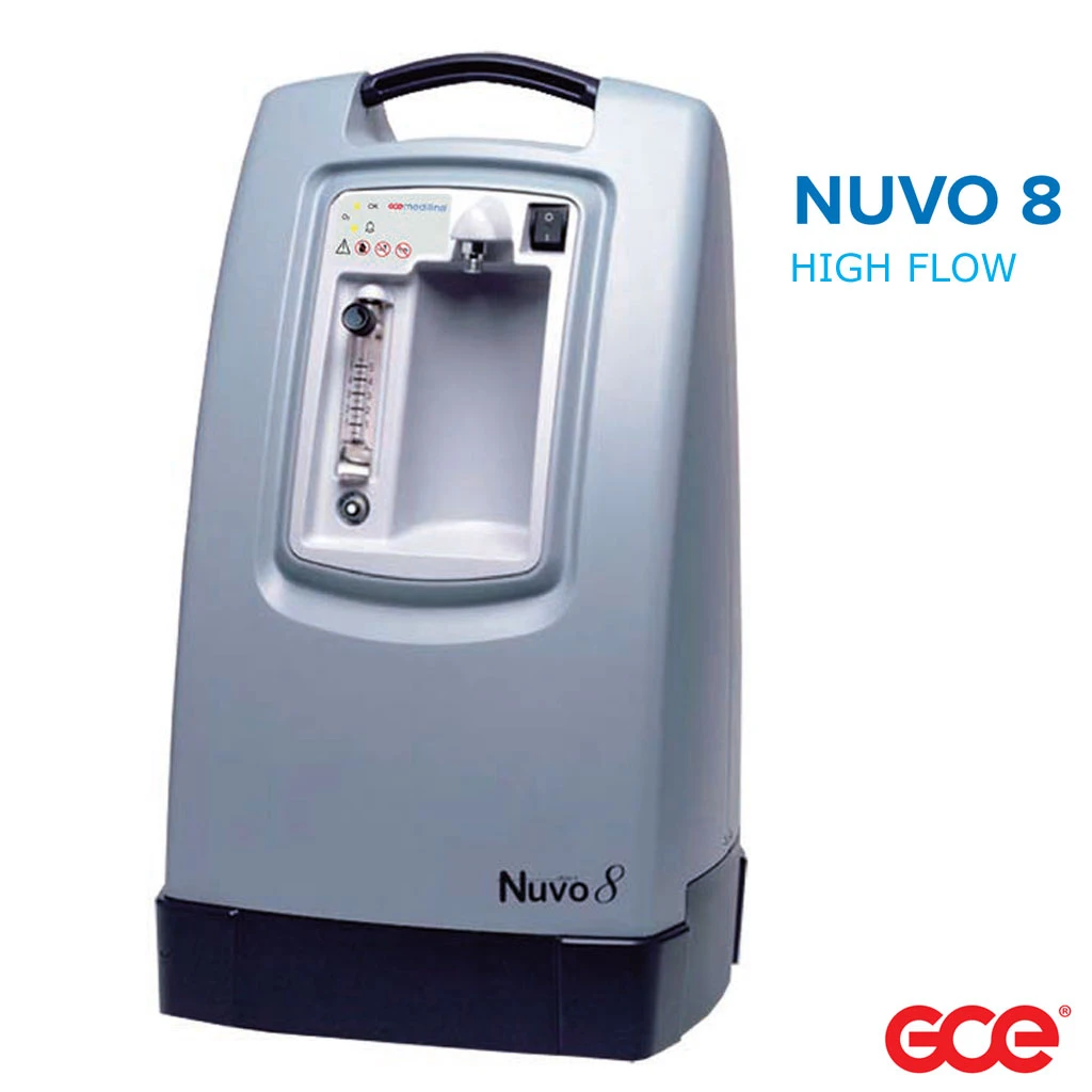 GCE Nuvo 8 Sauerstoffkonzentrator, 8L/min., Stärkere Leistung, Leiser Betrieb, HIGH FLOW O2-Gerät, Zur Langzeit-Sauerstofftherapie (LOT) (AV) 3 GCE Nuvo 8 Sauerstoffkonzentrator, 8L/min., Stärkere Leistung, Leiser Betrieb, HIGH FLOW O2-Gerät, Zur Langzeit-Sauerstofftherapie (LOT) (AV)
