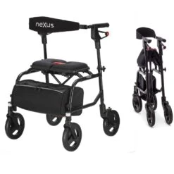 Rollator NeXus 3, Neue Ausführung, Leichtgewichtsrollator Mit Polstersitz, Kabelloses Bremssystem, Drehbarer Rückengurt (sitzen Von Beiden Seiten) Bis 200kg