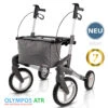 TOPRO Olympos ATR Rollator, M (Benutzergröße 150–195 Cm), Weinrot, Mit Offroad-Räder, Der Outdoor Rollator, Faltbar, Leichtgewicht, Bis 150kg -Coloplast Verkaufsgeschäft Olympos ATR silber 01