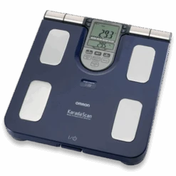 Omron BF 511, Farbe Blau, Personenwaage Mit Körperfettmessgerät, Körperanalysegerät Bis Zu Einem Gewicht Von 150 Kg