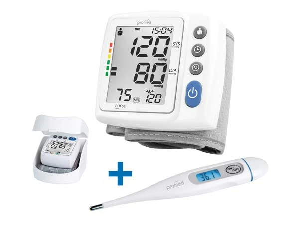 Promed HGP-30 Handgelenk-Blutdruckmessgerät Und Digitalthermometer Zur Oralen, Axillaren Und Rektalen Messung Im Set (Aktionsware) 3 Promed HGP-30 Handgelenk-Blutdruckmessgerät Und Digitalthermometer Zur Oralen, Axillaren Und Rektalen Messung Im Set (Aktionsware)