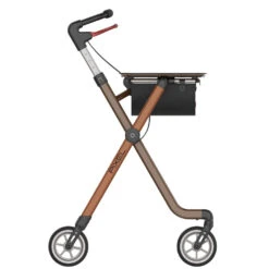 Rehasense Pixel Indoor Rollator, Nur 5,2kg, Schmale, Spezielle Funktionale Bauweise, PU-Softbereifung, Toffee-braun, Bis 110kg Belastbar -Coloplast Verkaufsgeschäft Pixel RL 03