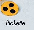 Plakette Für Blinde, Farbe: Gelb Mit 3-Punkten
