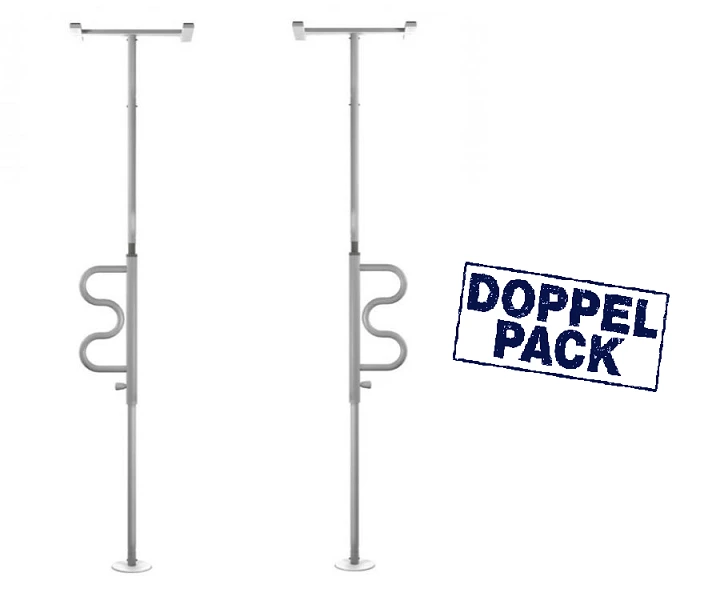 Duo-Pack = Boden-Deckenstange POLE Kein Schrauben Nötig, Drehbarer Griff, Bad- & Wohnungs-Haltegriff Ohne Bohren, Flexibel Einsetzbar (2 Stück) 3 Duo-Pack = Boden-Deckenstange POLE Kein Schrauben Nötig, Drehbarer Griff, Bad- & Wohnungs-Haltegriff Ohne Bohren, Flexibel Einsetzbar (2 Stück)