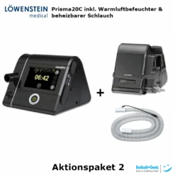Löwenstein Prisma20C CPAP Schlafapnoetherapiegerät Mit Touchscreen Bedienung - Aktionspaket 2 (inkl. Warmluftbefeuchter & Beheizbarer Schlauch)