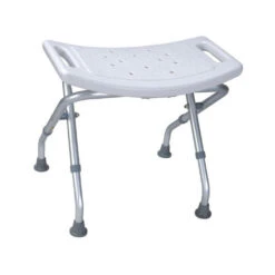 (AV) RFM Duschbank Faltbar, Aluminium, Der Leichte Und Platzsparende Duschhocker, Sitz Gewölbt, Höhenverstellbar 39-44 Cm, Bis 120kg Belastbar