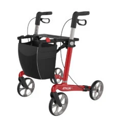 Rollator Athlon Premium Carbon-Rollator (L), Ferrari Rot Mit Soft-Wheel Bereifung, Nur 5,2kg, Mit Einkaufstasche & Stockhalter -Coloplast Verkaufsgeschäft RHS Athlon SL L IM rot2