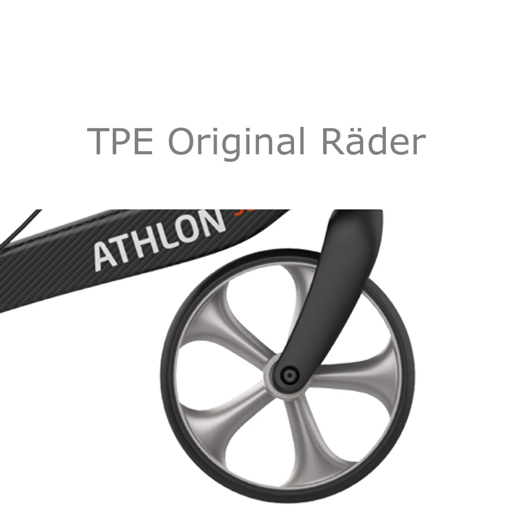Athlon HD Superleicht Carbon-Rollator, Mit Original-TPE-Räder, Ab 6 Kg, Gehwagen Mit Einkaufstasche & Stockhalter, Sitzbreite 55cm, XL Version Bis 200kg 6 Athlon HD Superleicht Carbon-Rollator, Mit Original-TPE-Räder, Ab 6 Kg, Gehwagen Mit Einkaufstasche & Stockhalter, Sitzbreite 55cm, XL Version Bis 200kg – Bild 4