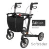 Athlon SL Superleicht Carbon-Rollator, Mit Komfort Soft-Räder (stoßabsorbierend), Ab 5 Kg, Gehwagen Mit Einkaufstasche & Stockhalter, Bis 150kg, Original Carbon Black Edition -Coloplast Verkaufsgeschäft RHS Athlon SL Soft black 00