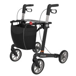 Athlon SL Superleicht Carbon-Rollator, Mit Komfort Soft-Räder (stoßabsorbierend), Ab 5 Kg, Gehwagen Mit Einkaufstasche & Stockhalter, Bis 150kg, Original Carbon Black Edition -Coloplast Verkaufsgeschäft RHS Athlon SL Soft black 02