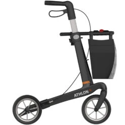 Athlon SL Superleicht Carbon-Rollator, Mit Komfort Soft-Räder (stoßabsorbierend), Ab 5 Kg, Gehwagen Mit Einkaufstasche & Stockhalter, Bis 150kg, Original Carbon Black Edition -Coloplast Verkaufsgeschäft RHS Athlon SL Soft black 03