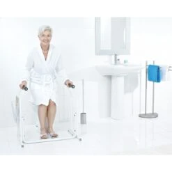 RIDDER WC-Aufstehhilfe Mobil Inkl. Ablagekorb Bis 100kg Belastbar, Farbe Weiss