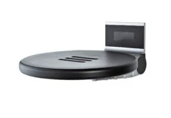 RIDDER Duschklappsitz Zac DeLuxe, Duschsitz Premium Schwarz, Zur Wandmontage, Klappbar, Runde Sitzfläche, Aluminium, Sitz PU, Bis 150kg Belastbar