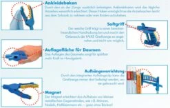 2 X Falke Greifzange, Blau, Die Leichte Greifhilfe Mit Softgriff, Inkl. Magnet Und Clip, Doppelpack (1 X Kurz 60cm + 1x Lang 78cm) 12 2 X Falke Greifzange, Blau, Die Leichte Greifhilfe Mit Softgriff, Inkl. Magnet Und Clip, Doppelpack (1 X Kurz 60cm + 1x Lang 78cm) -Coloplast Verkaufsgeschäft RST Falke Greifhilfe