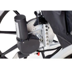 (AV) Heymer Rasant Elektrischer Selbstfahrantrieb, HMV, Elektromotor Inkl. Standard-Falt-Rollstuhl Komplett Fertig Vormontiert (Ausstellungsstück / 12 Monate Garantie) -Coloplast Verkaufsgeschäft Rasant Bremse 1