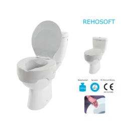Toilettensitzerhöhung Rehosoft Mit Deckel, 11.5cm, Weicher Schaumstoff, Bis 120kg Belastbar