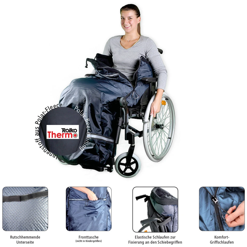 Thermo Rollstuhl Schlupfsack, Gr. M Für Erwachsene Bis Größe 170cm, Innenfutter Polar-Fleece, Wasserabweisendes Außenmaterial 5 Thermo Rollstuhl Schlupfsack, Gr. M Für Erwachsene Bis Größe 170cm, Innenfutter Polar-Fleece, Wasserabweisendes Außenmaterial – Bild 3