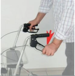 Duopack = 2 X Trendmobil Standard Rollator, Faltbar, Rollator Mit Korb, Tablett Und Stockhalter, Silber, Bis 120kg -Coloplast Verkaufsgeschäft Rollator Bremse