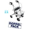 Duopack = 2 X Trendmobil Standard Rollator, Faltbar, Rollator Mit Korb, Tablett Und Stockhalter, Silber, Bis 120kg -Coloplast Verkaufsgeschäft Rollator Doppelpack