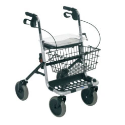 Invacare Rollator P452E/3 Banjo Traveller Set, Komplettset Mit Stockhalter, Korb, Tablett Und Namensschild Mit Verdecktem Adressfeld