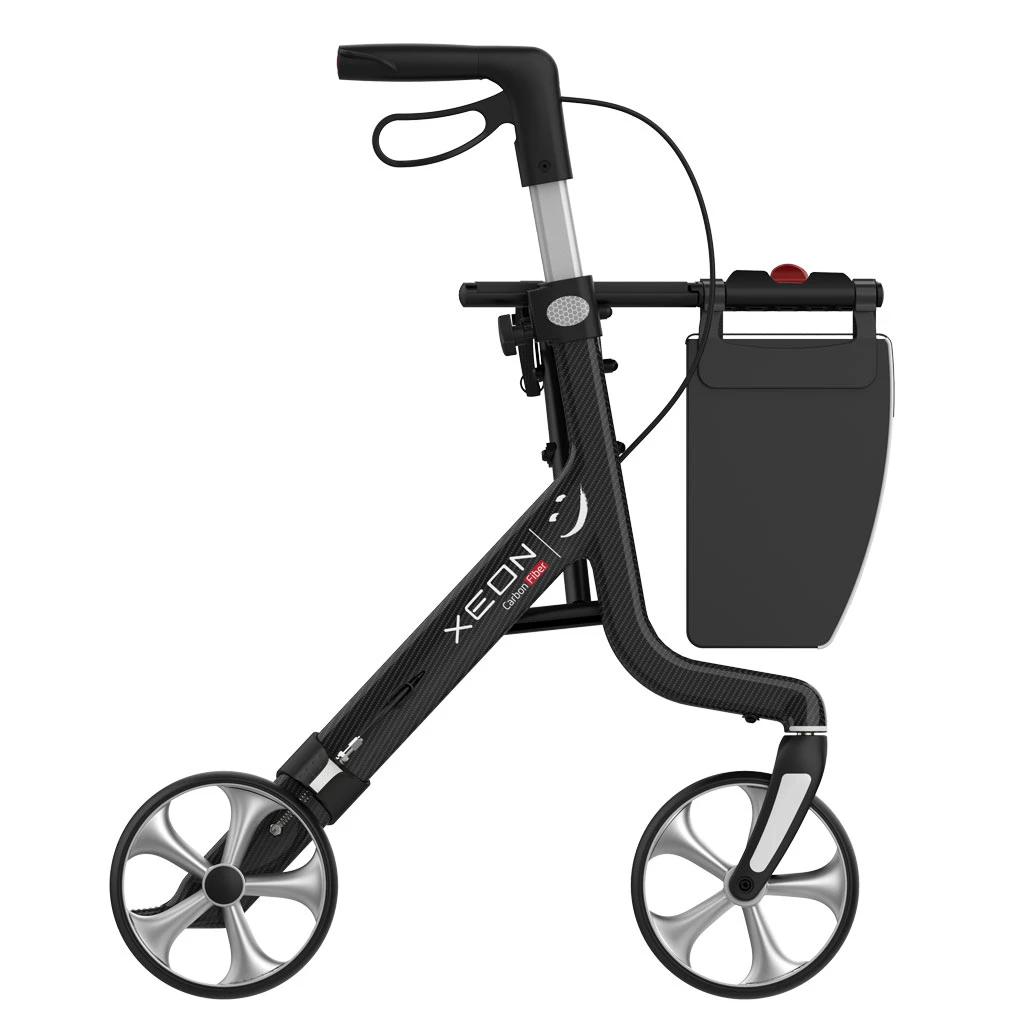 Xeon Carbon Rollator Exklusiv (M), Ultra Leichtgewichts Rollator Niedrig, Gehwagen Mit Bequemer Sitzhöhe 54cm, Griffhöhe 72-85cm, Mit Nur 4,8 Kg Einer Der Leichtesten Leichtgewicht-Rollatoren, Inkl. Stockhalter, Bis 150kg Belastbar 3 Xeon Carbon Rollator Exklusiv (M), Ultra Leichtgewichts Rollator Niedrig, Gehwagen Mit Bequemer Sitzhöhe 54cm, Griffhöhe 72-85cm, Mit Nur 4,8 Kg Einer Der Leichtesten Leichtgewicht-Rollatoren, Inkl. Stockhalter, Bis 150kg Belastbar