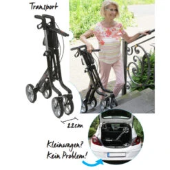 Xeon Carbon Rollator Exklusiv (M), Ultra Leichtgewichts Rollator Niedrig, Gehwagen Mit Bequemer Sitzhöhe 54cm, Griffhöhe 72-85cm, Mit Nur 4,8 Kg Einer Der Leichtesten Leichtgewicht-Rollatoren, Inkl. Stockhalter, Bis 150kg Belastbar 12 Xeon Carbon Rollator Exklusiv (M), Ultra Leichtgewichts Rollator Niedrig, Gehwagen Mit Bequemer Sitzhöhe 54cm, Griffhöhe 72-85cm, Mit Nur 4,8 Kg Einer Der Leichtesten Leichtgewicht-Rollatoren, Inkl. Stockhalter, Bis 150kg Belastbar -Coloplast Verkaufsgeschäft SAN Xeon Rollator Transport