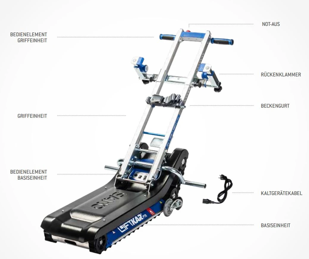 Sano Liftkar PTR-L-160 Treppenraupe Bis 160kg, Längere Ausführung, Inkl. Kopfstütze & Beckengurt, Rollstuhltransport Für Gerade Treppen (Angebot Anfordern) 7 Sano Liftkar PTR-L-160 Treppenraupe Bis 160kg, Längere Ausführung, Inkl. Kopfstütze & Beckengurt, Rollstuhltransport Für Gerade Treppen (Angebot Anfordern) – Bild 5