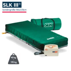 SLK III Wechseldruckmatratze, Sondergröße 90x220cm, Hochzellige Anti Dekubitus Matratze Bis Grad 3, Bis 195 Kg,