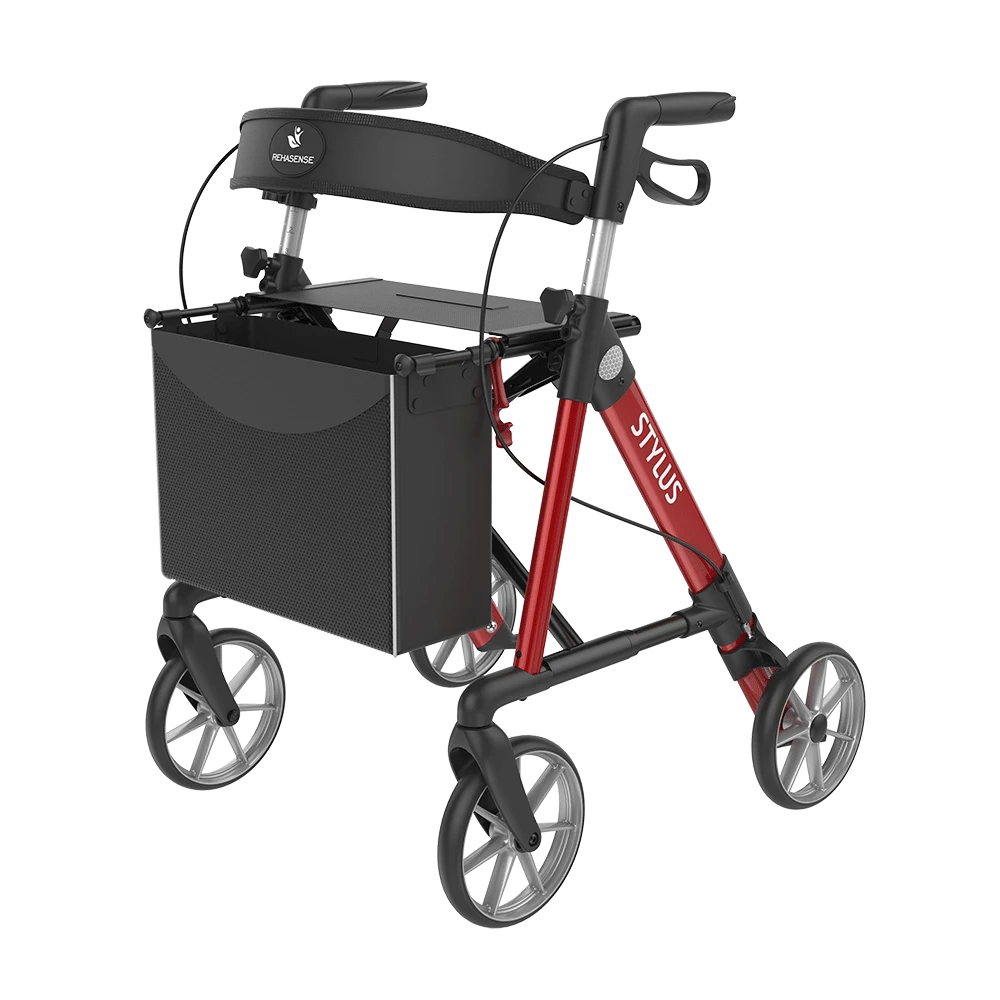 STYLUS BX Leichtgewichts-Rollator, HMV, Alu Leichtbau, Farbe Fresh Red, TPE-Räder, Rückengurt, Stockhalter, Einkaufstasche, Nur 6.5kg, Bis 150kg Belastbar 4 STYLUS BX Leichtgewichts-Rollator, HMV, Alu Leichtbau, Farbe Fresh Red, TPE-Räder, Rückengurt, Stockhalter, Einkaufstasche, Nur 6.5kg, Bis 150kg Belastbar – Bild 2