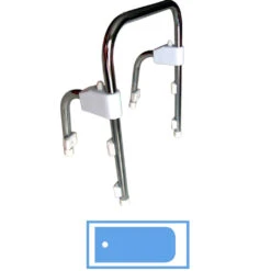 Badewannen-Einstieghilfe Edelstahl, Für Badewannen-Randstärke 5-12cm, Werkzeugfreie Einstellung