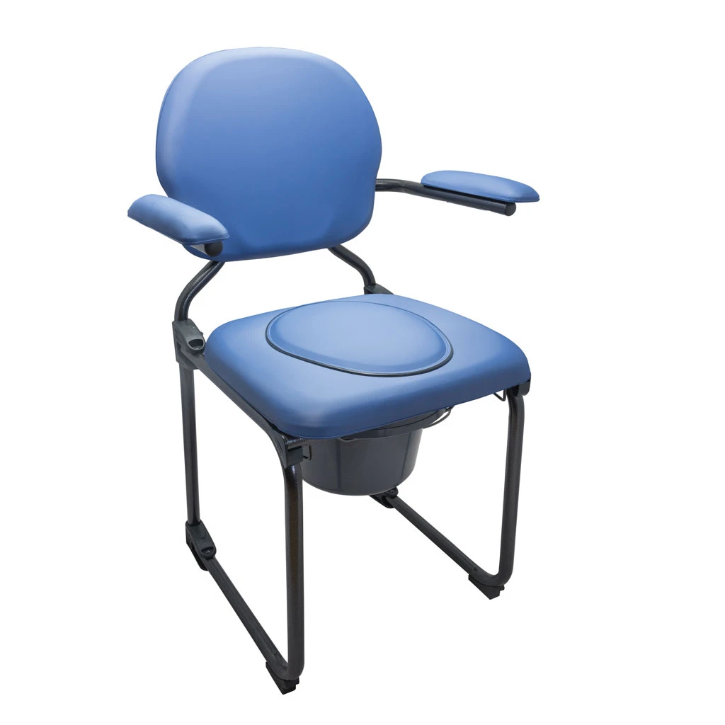 Toilettenstuhl, Faltbar, HMV, Komplett Mit Eimer Und Gepolsterter Sitzplatte 3 Toilettenstuhl, Faltbar, HMV, Komplett Mit Eimer Und Gepolsterter Sitzplatte