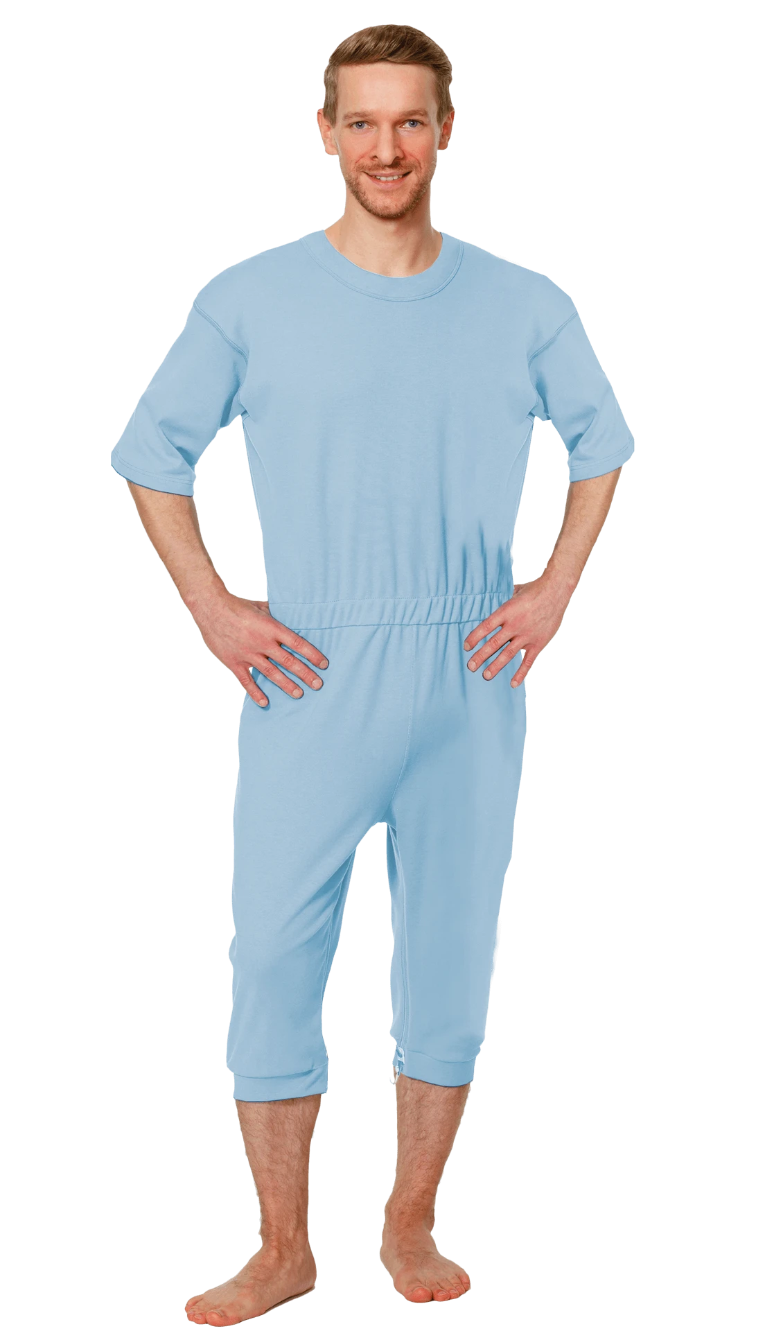 Suprima CareBasic Pflegeoverall, Hellblau, Kurz, Reißverschluss Im Rücken Und Am Bein Mit Sicherung 3 Suprima CareBasic Pflegeoverall, Hellblau, Kurz, Reißverschluss Im Rücken Und Am Bein Mit Sicherung