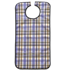 Suprima Ess-Schürze Polyester Mit Druckknopfverschluss, Blau Kariert