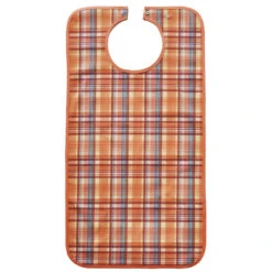 Suprima Ess-Schürze Polyester Mit Druckknopfverschluss, Rostbraun Kariert