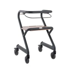 Saljol Wohnraumrollator, WR55, Mit Handbremse, Inkl. Sitzbrett, Velvet Grau, Indoor Rollator