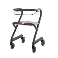 Saljol Wohnraumrollator, WR52, Mit Handbremse, Inkl. Sitzbrett, Velvet Grau, Indoor Rollator -Coloplast Verkaufsgeschäft Saljol Wohnraumrollator 02