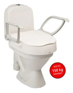 Etac Cloo Toilettensitzerhöhung, Komplett Mit Armlehnen, 2-fach Höheneinstellbar, Bis 150kg Belastbar 9 Etac Cloo Toilettensitzerhöhung, Komplett Mit Armlehnen, 2-fach Höheneinstellbar, Bis 150kg Belastbar -Coloplast Verkaufsgeschäft Santilo Cloo neu01