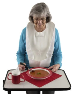 Schutzserviette Mit Auffangtasche Esslatz Aus Oberseite PVC, Unterseite Frottee