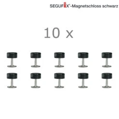 Segufix Ersatz-Magnetschloss, 10er Pack, Schwarz