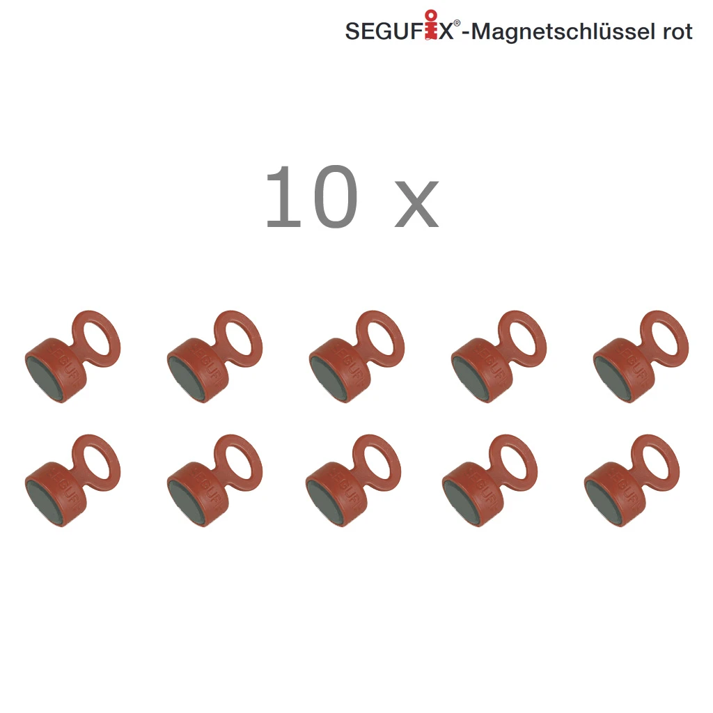 Segufix Ersatz-Magnetschüssel ,10er Pack, Rot 3 Segufix Ersatz-Magnetschüssel ,10er Pack, Rot