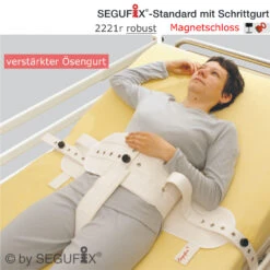 Segufix Standard >Robust< Mit Schrittgurt Und Magnetschloss­-System, Fixierung Von Patienten Und Lagerungshilfe Auf Dem Bett, Integrierte Seitenbefestigungen, Größen S,M,L,XL, Schwer Entflammbar, Verstärkte Ausführung