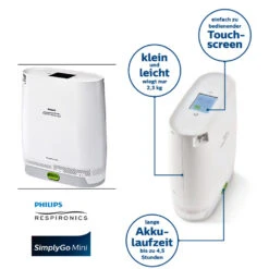 Philips SimplyGo Mini, Mit Lithium-Ionen-Akku, Mobiler Sauerstoffkonzentrator, Neue Version (Deutschland), Netzteil Für Gleich- Und Wechselstrom, Inkl. Tasche