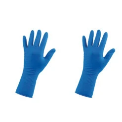 Soft-Hand Hi-Risk Latex XL, Einmal Untersuchungshandschuhe Für Laborzwecke, Fb. Blau, Puderfrei, Angerauhte Oberfläche, Verlängerte Stulpe Mit Rollrand, Extra Stark, Unsteril, P=50 -Coloplast Verkaufsgeschäft Soft hand Hi Risk blau