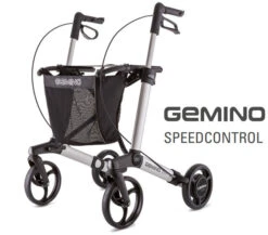 Sunrise Medical Gemino 30 (L) SpeedControl Rollator Komplett, Für Erwachsene Körpergröße 150-200cm, Gehwagen Inkl. Bremssystem Speedcontrol Fertig Montiert (Fliehkraftbremsen)