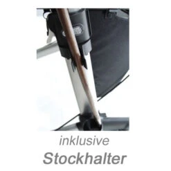 Sunrise Medical Rollator Gemino 30 Titanium Inklusive Stockhalter, Leichtgewicht-Rollator, Spar-Set Gehwagen -Coloplast Verkaufsgeschäft Stockhalter 1