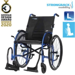 Strongback Comfort Rollstuhl, Ultraleichtgewicht Nur 11,2 Kg, SB 50cm (Large), Steckachse Mit 24 Zoll Rädern, Inkl. Kippstützen, Bis 135 Kg