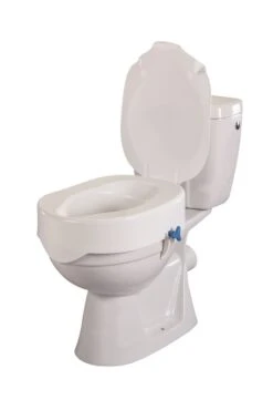 Toilettensitzerhöhung Rehotec Mit Deckel, 7cm Höhe (extra Niedrig), Mit Halteklammern, Bis 180kg