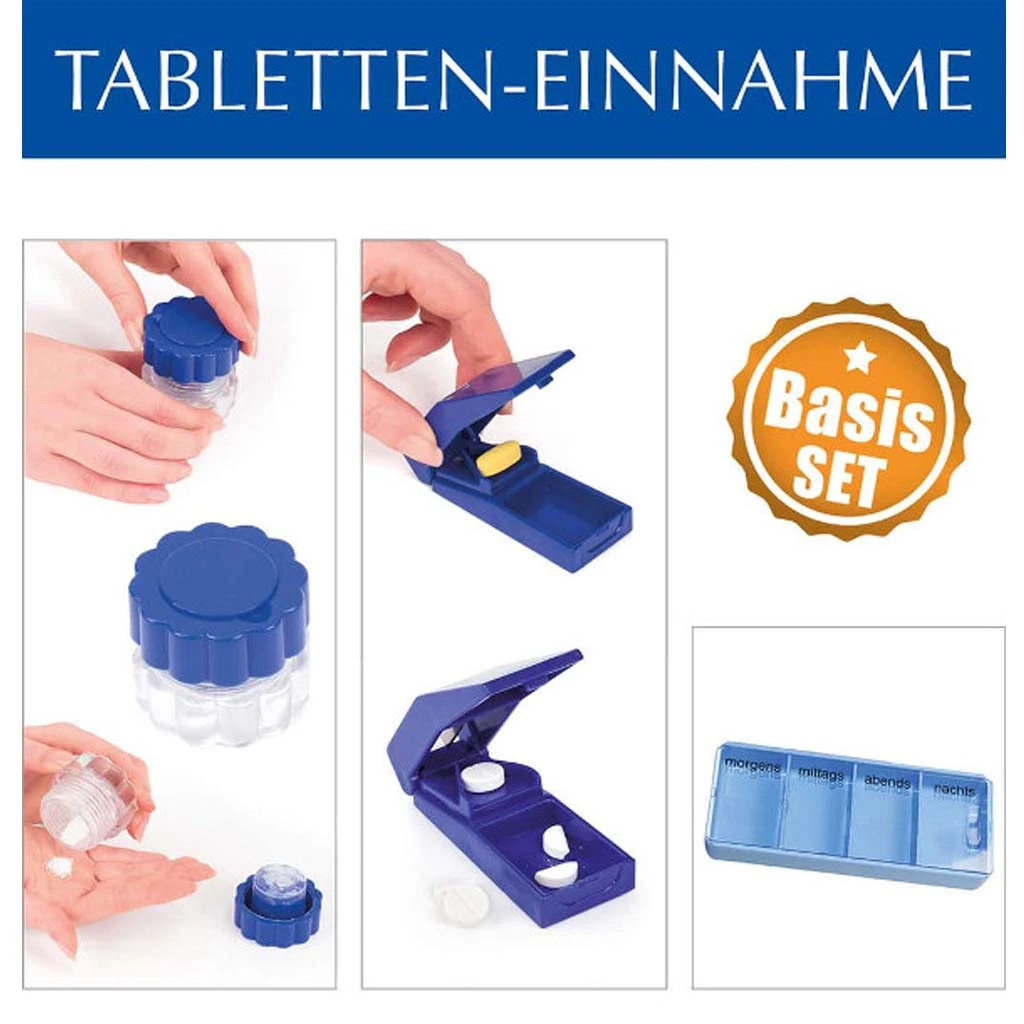 (AV) Thomashilfen Tabletten-Einnahme - Basis-Set, 3-teilig, Praktische Hilfe Bei Der Tabletteneinnahme, Inhalt: Tablettendose, -teiler Und -raspel 3 (AV) Thomashilfen Tabletten-Einnahme - Basis-Set, 3-teilig, Praktische Hilfe Bei Der Tabletteneinnahme, Inhalt: Tablettendose, -teiler Und -raspel